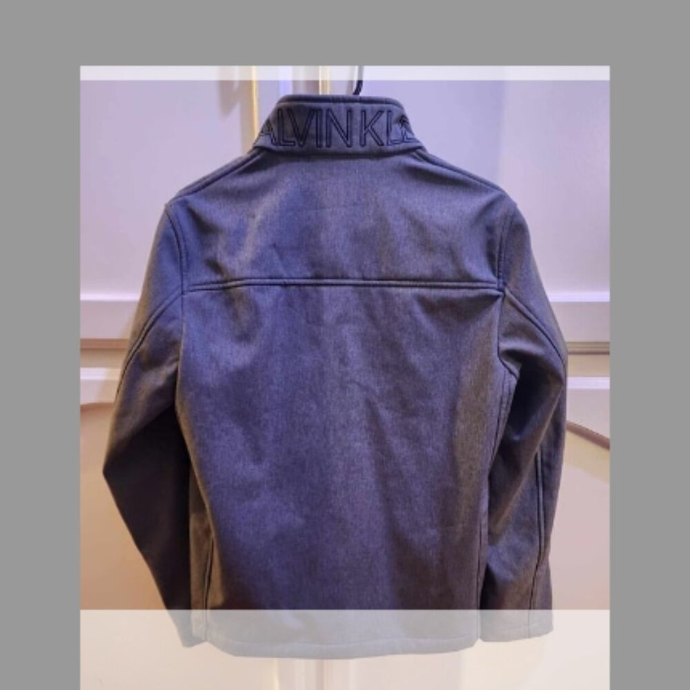 Like New! CALVIN KLEIN Infinite Stretch Soft Shell Jacket- XS- Lt. Grey Heather - Picture 5 of 5